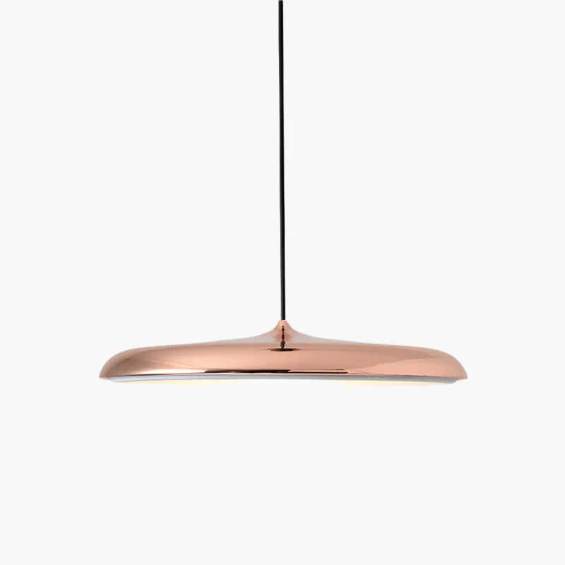 Lampa wisząca LED z ultra płaskim kloszem w kształcie dysku i stożkowym punktem zawieszenia