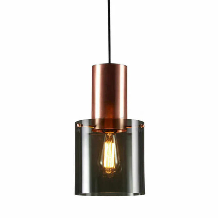 Lampa wisząca loftowa z cylindrem szklanym