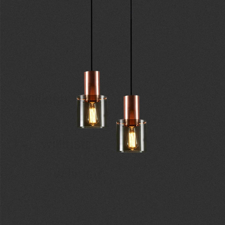 Lampa wisząca loftowa z cylindrem szklanym