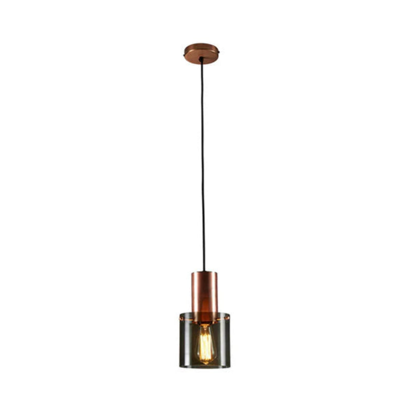 Lampa wisząca loftowa z cylindrem szklanym
