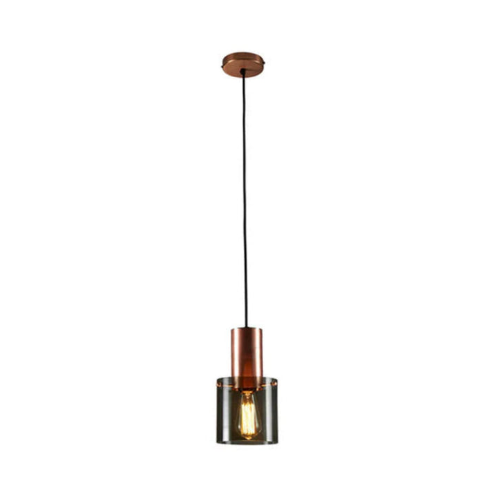 Lampa wisząca loftowa z cylindrem szklanym