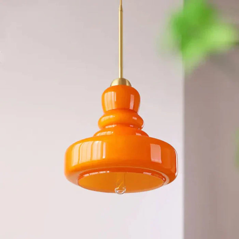 Lampa wisząca szklana z kloszem warstwowym