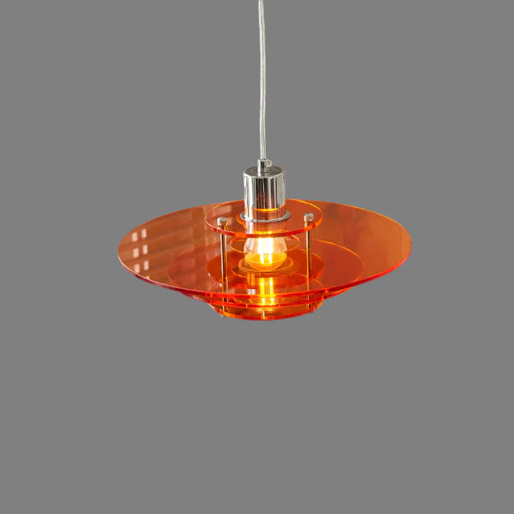Lampa wisząca w kształcie dysku z pierścieniami akrylowymi