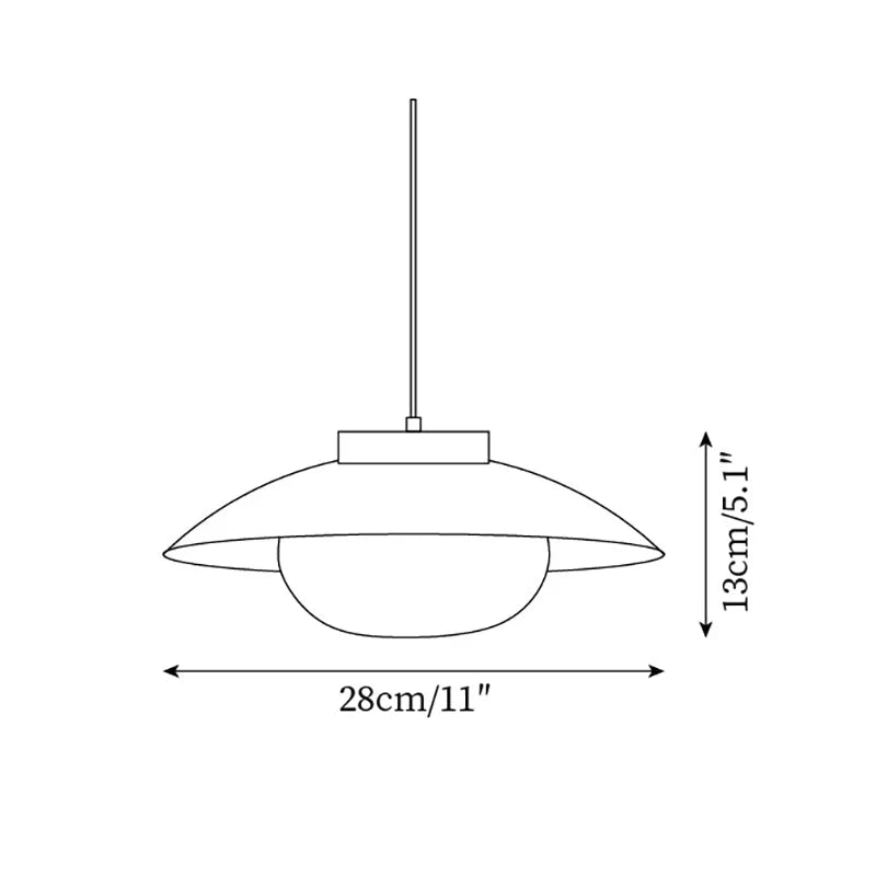 Lampa wisząca w szklanym kloszu z drewnianym wykończeniem
