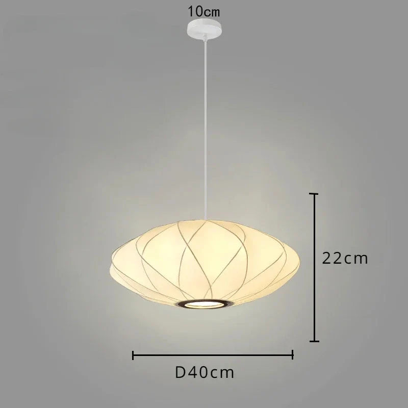 Lampa wisząca z abażurem z tkaniny