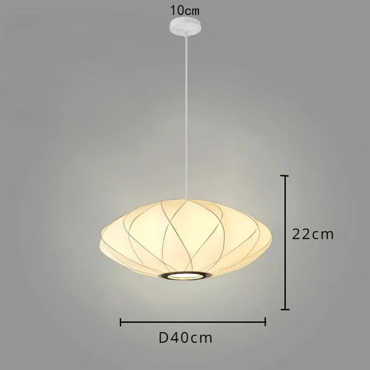 Lampa wisząca z abażurem z tkaniny