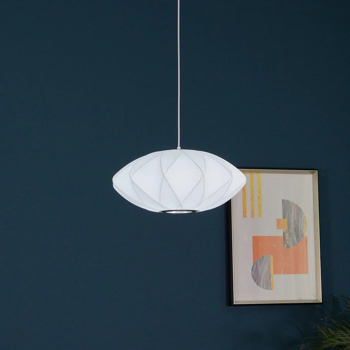 Lampa wisząca z abażurem z tkaniny