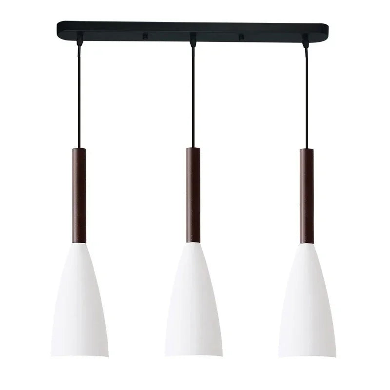 Lampa wisząca z cienkimi kloszami na pasku