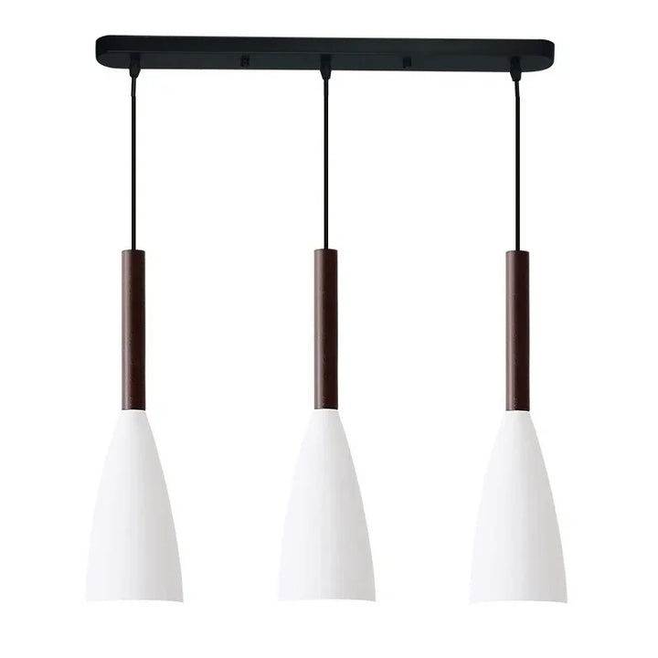 Lampa wisząca z cienkimi kloszami na pasku