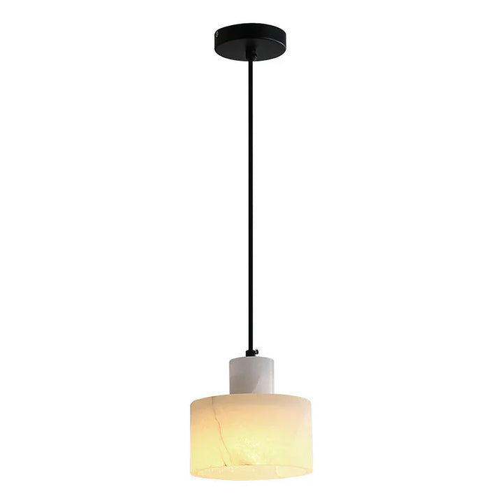 Lampa wisząca z kamiennym kloszem