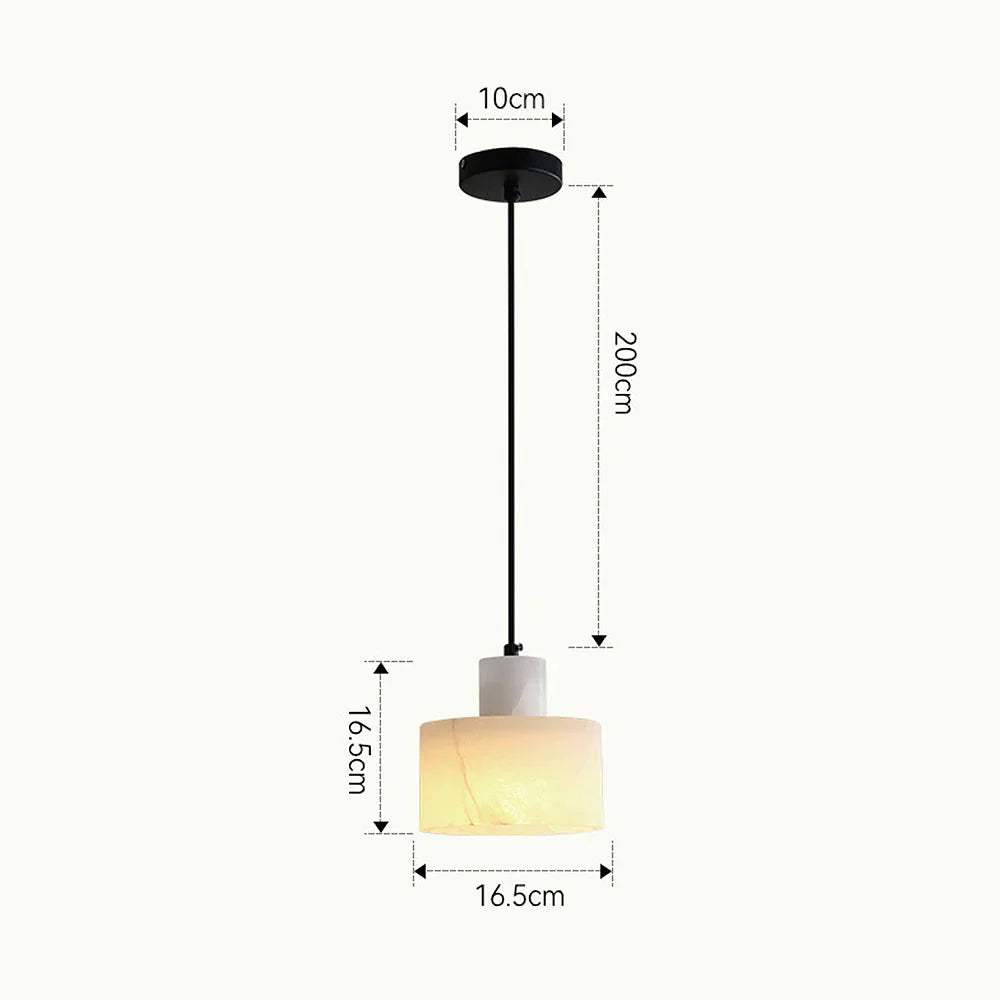 Lampa wisząca z kamiennym kloszem