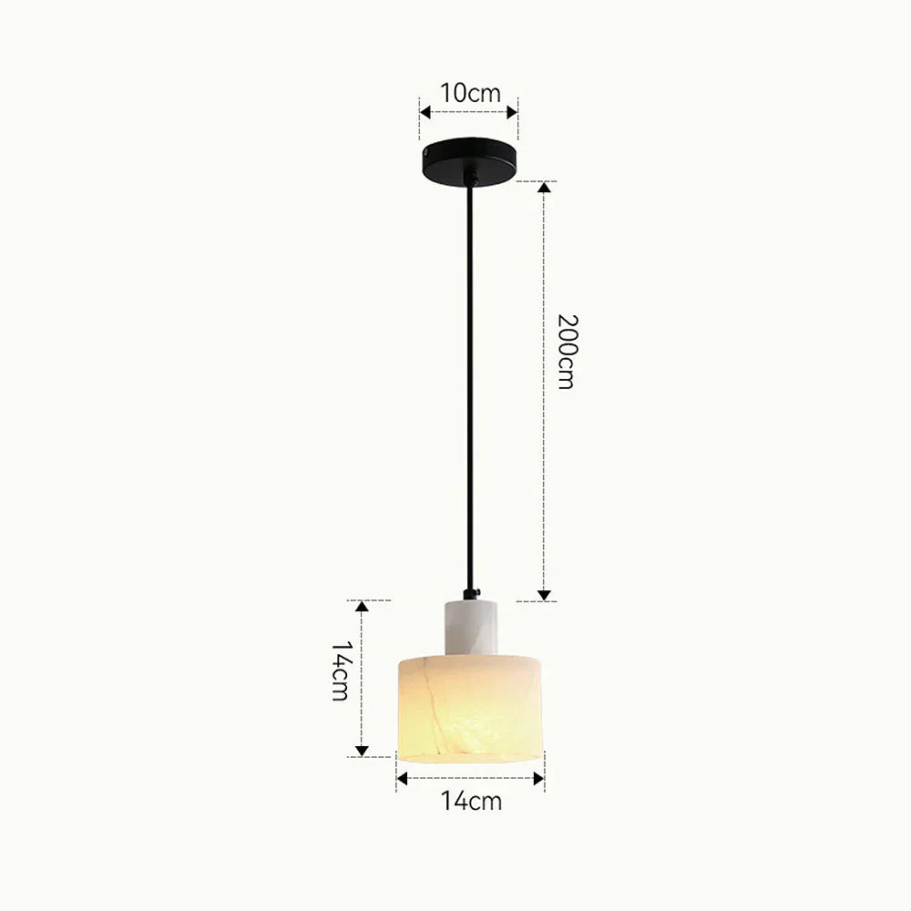 Lampa wisząca z kamiennym kloszem