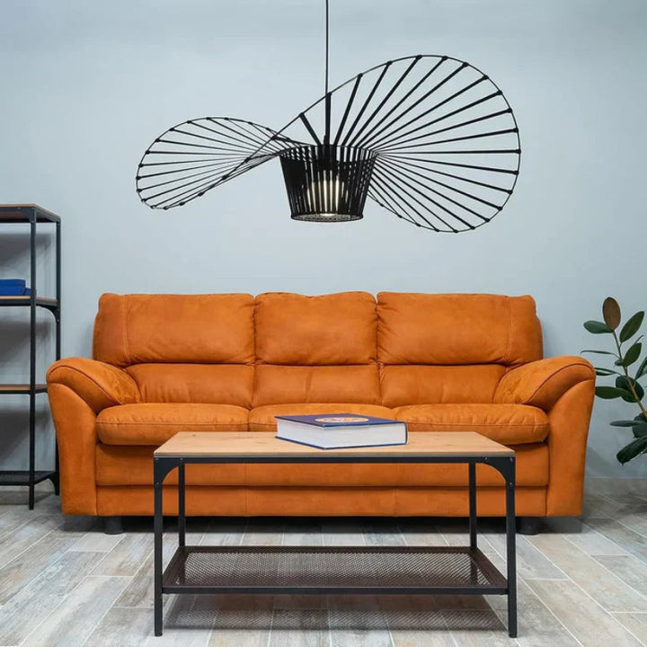 Lampa wisząca z kloszem drucianym