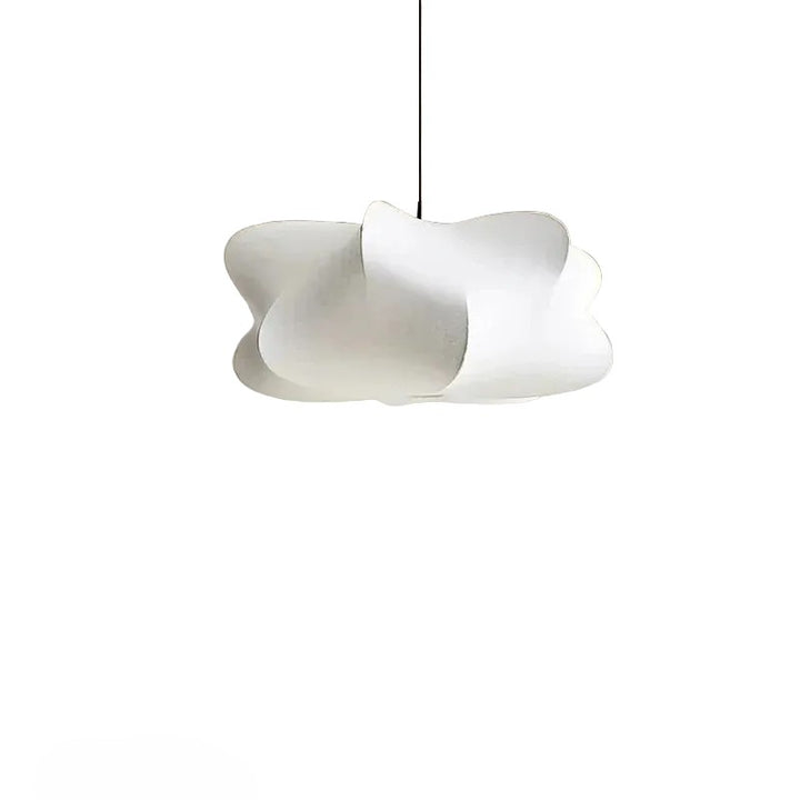 Lampa wisząca z kloszem z tkaniny o nieregularnym kształcie