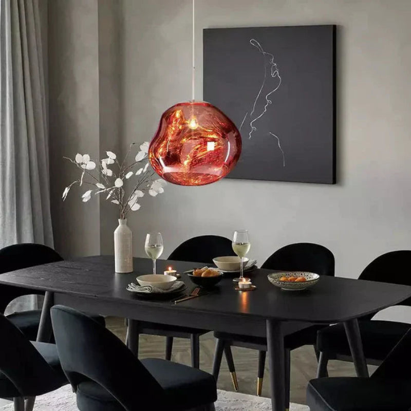 Lampa wisząca z nieregularnym kloszem ze szkła lustrzanego