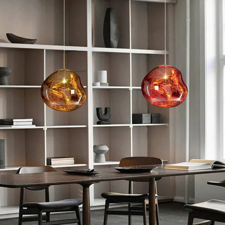 Lampa wisząca z nieregularnym kloszem ze szkła lustrzanego
