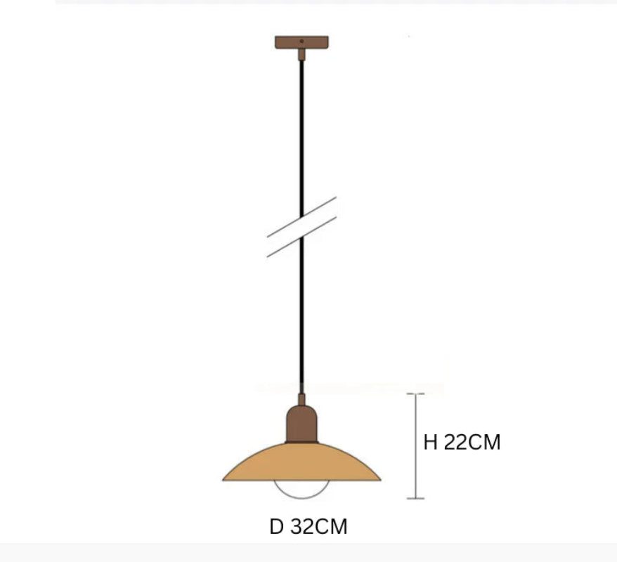 Lampa wisząca z płaskim metalowym kloszem dwuelementowa oprawa w stylu Bauhaus