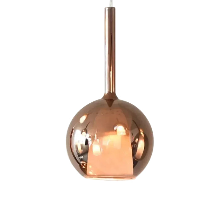 Lampa wisząca ze szklaną kulą podwójny klosz z mlecznym wewnętrznym dzwonem