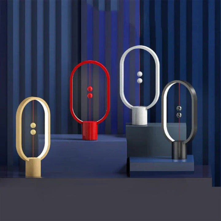 Lampka LED z magnetycznym wyłącznikiem owalna ramka z lewitującymi kulkami