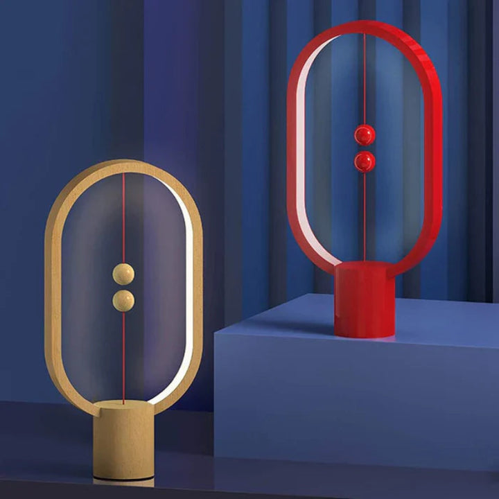 Lampka LED z magnetycznym wyłącznikiem owalna ramka z lewitującymi kulkami