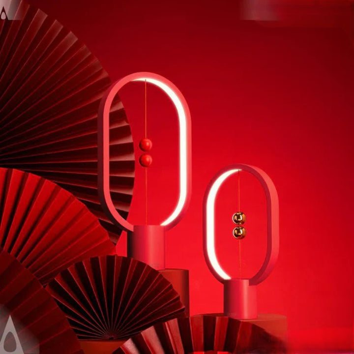 Lampka LED z magnetycznym wyłącznikiem owalna ramka z lewitującymi kulkami