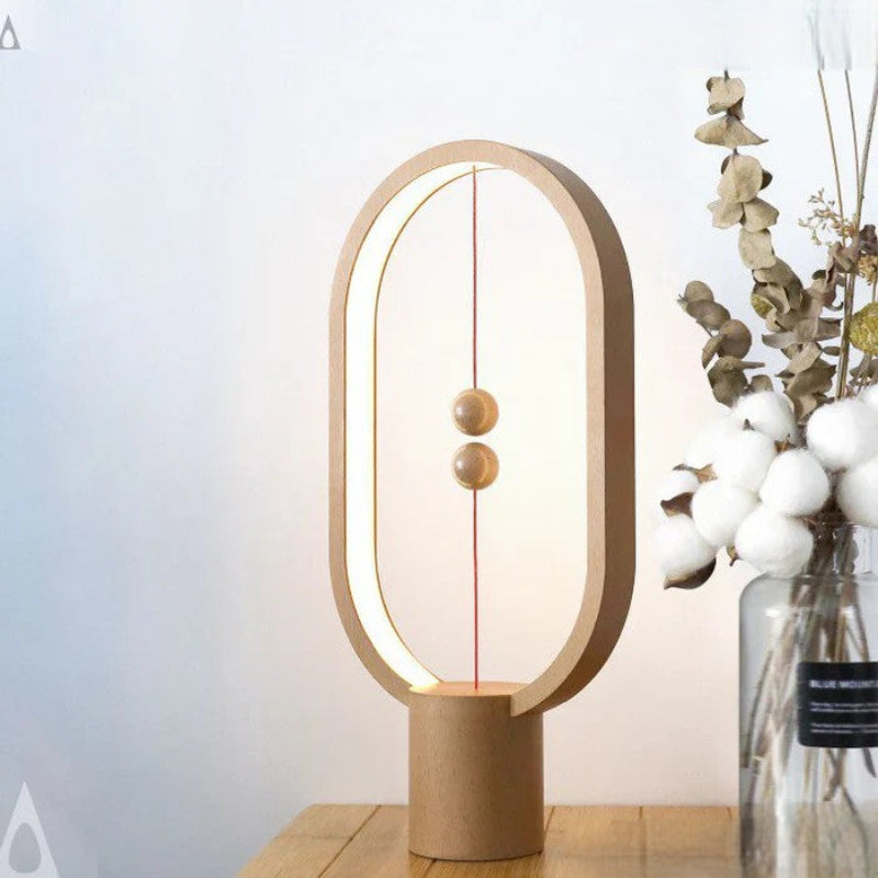 Lampka LED z magnetycznym wyłącznikiem owalna ramka z lewitującymi kulkami