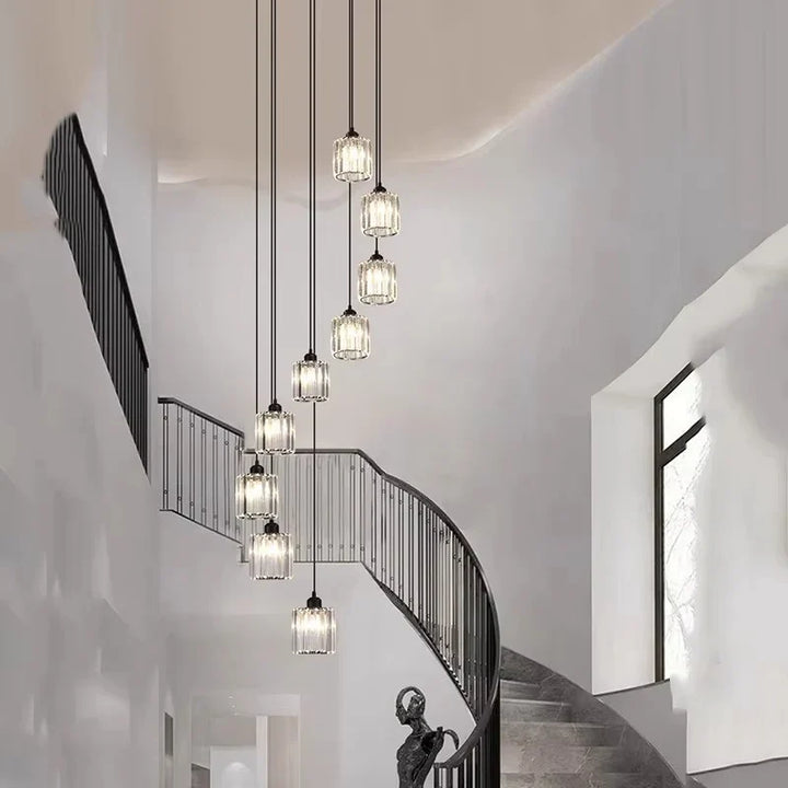 Lampy wiszące kryształowe z oświetleniem wielopunktowym