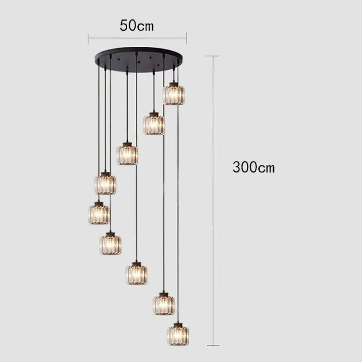 Lampy wiszące kryształowe z oświetleniem wielopunktowym