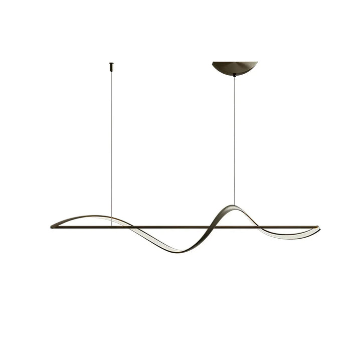 Liniowa lampa wisząca LED z wstęgą fali sinusoidalne