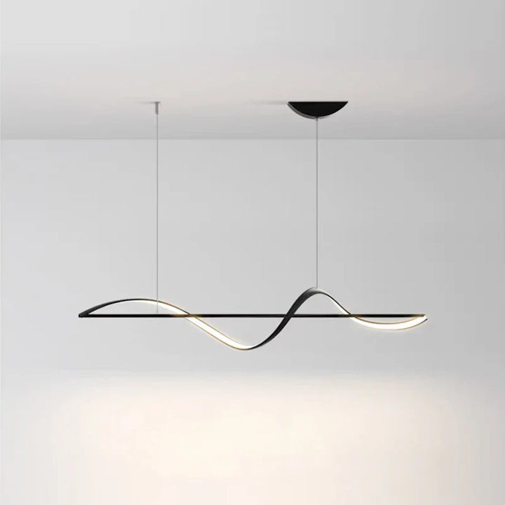 Liniowa lampa wisząca LED z wstęgą fali sinusoidalne