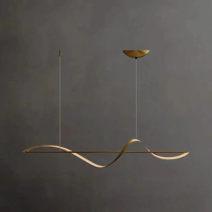 Liniowa lampa wisząca LED z wstęgą fali sinusoidalne
