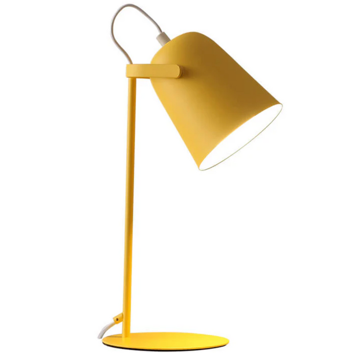 Metalowa lampa biurkowa z regulowanym kloszem