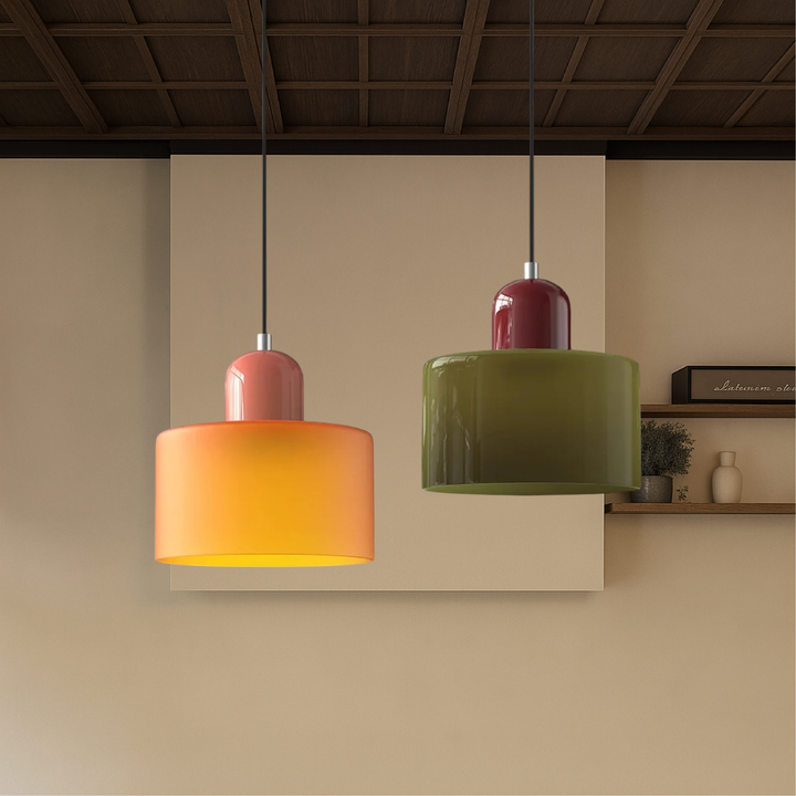 Lampa wisząca szklana kolorowa nad stół do jadalni i kuchni