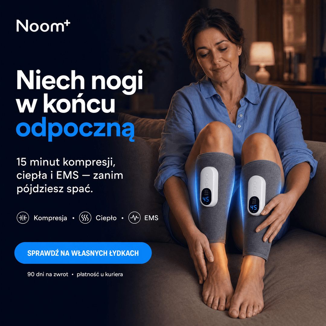 Masażer łydek pneumatyczny z EMS i regulacją ucisku ładowany USB-C