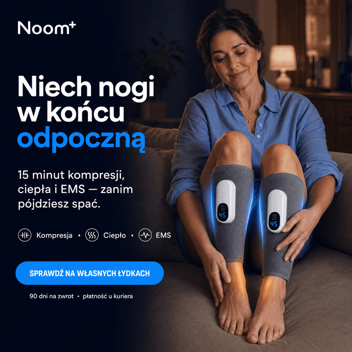 Masażer łydek pneumatyczny z EMS i regulacją ucisku ładowany USB-C