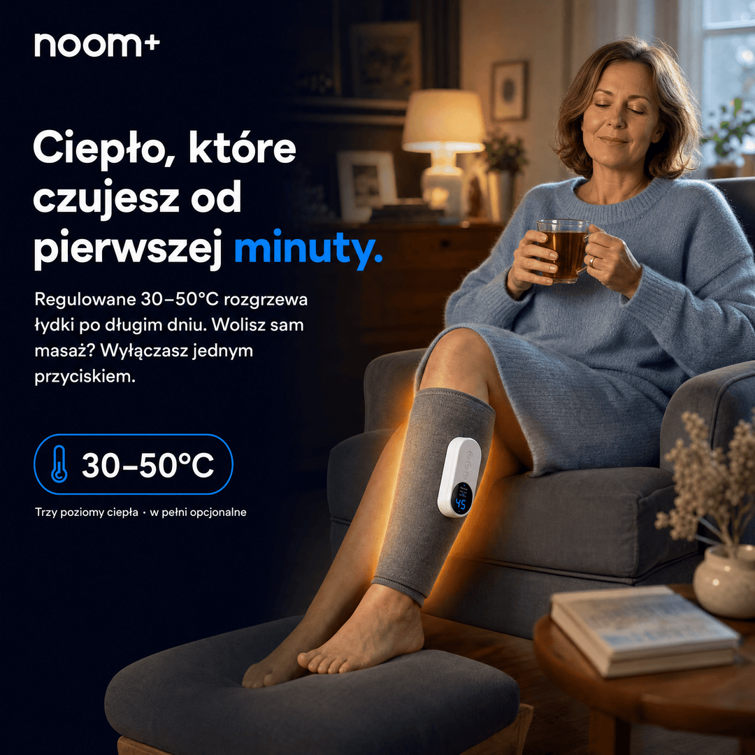Masażer łydek pneumatyczny z EMS i regulacją ucisku ładowany USB-C