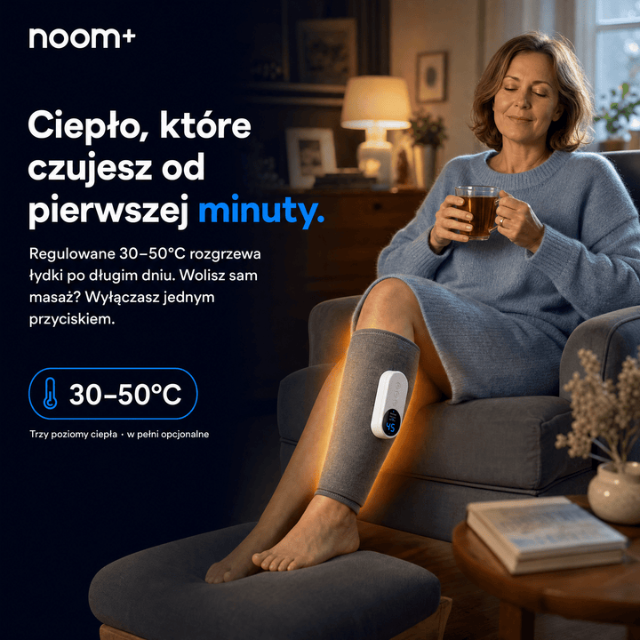 Masażer łydek pneumatyczny z EMS i regulacją ucisku ładowany USB-C