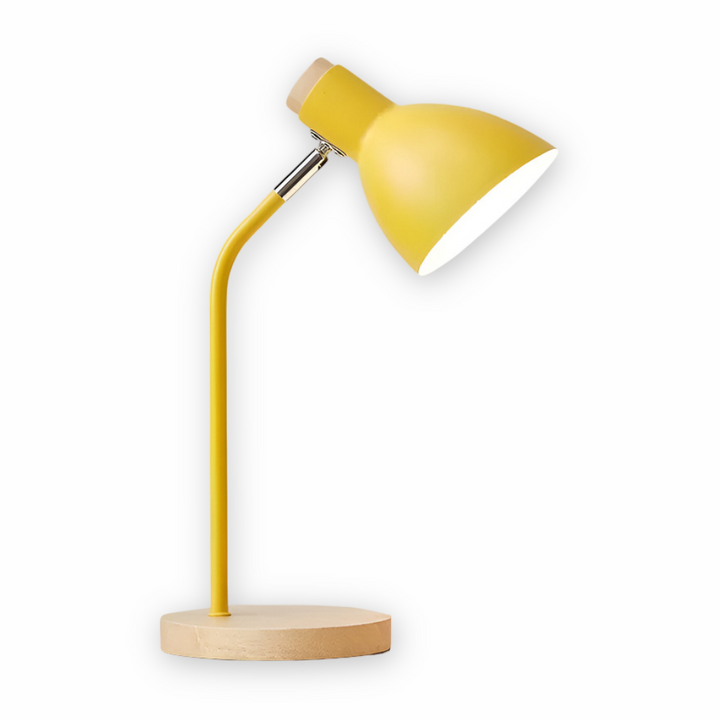 Lampa biurkowa LED skandynawska z drewnem do biura i sypialni