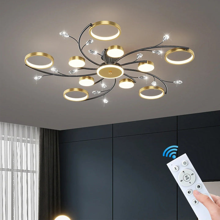 Lampa sufitowa LED liniowa ściemniana pilotem nad stół