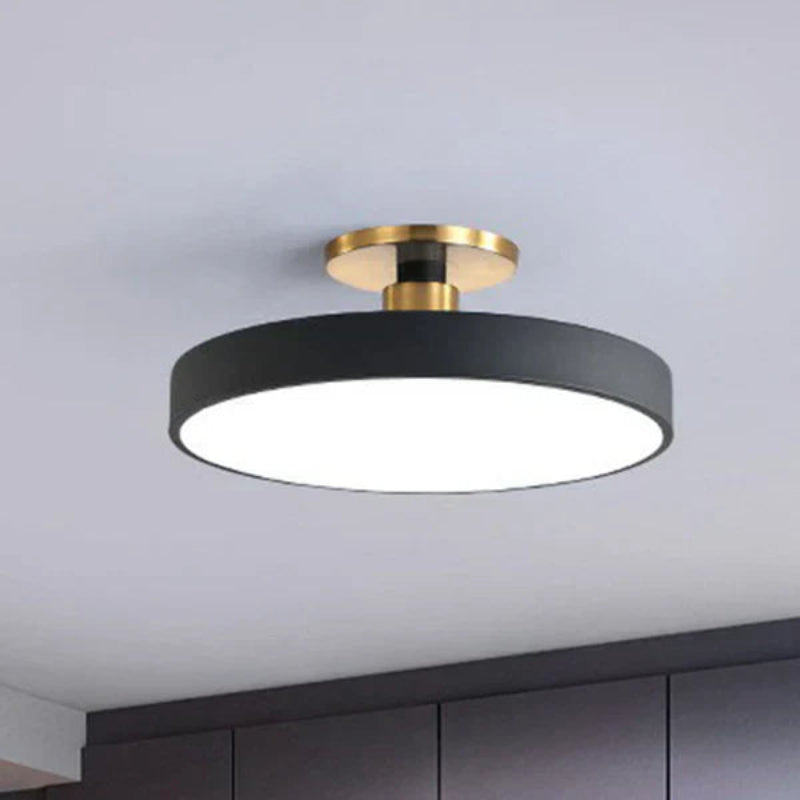 Nowoczesna okrągła lampa sufitowa LED z oprawą i dolnym źródłem światła