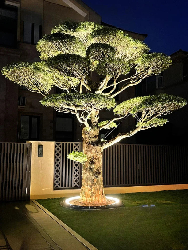 Okrągła lampa ogrodowa LED w kształcie pierścienia z reflektorem segmentowym 360°