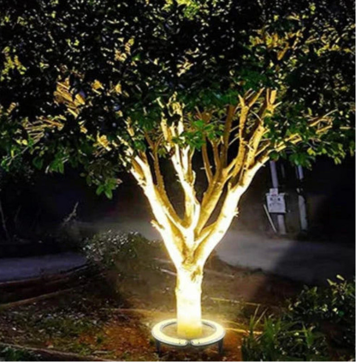 Okrągła lampa zewnętrzna LED z wieloma żarówkami