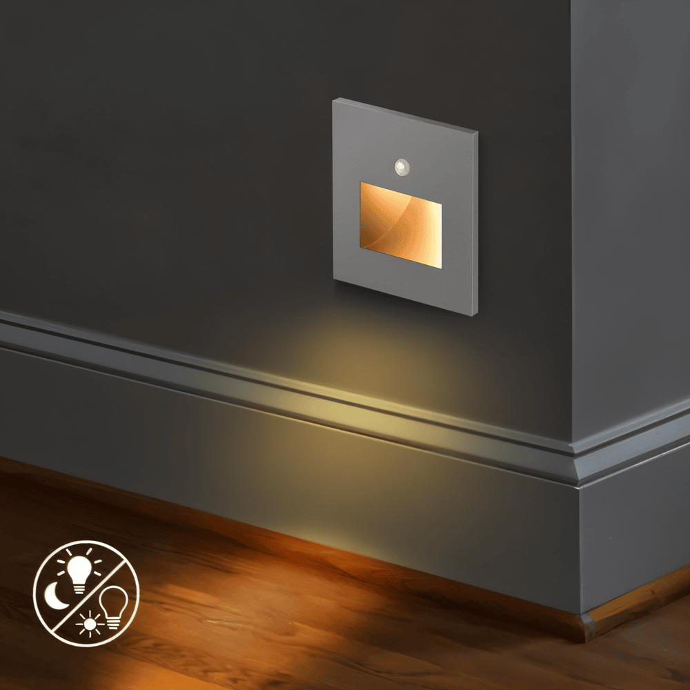 Lampa schodowa LED z czujnikiem ruchu wpuszczana w ścianę