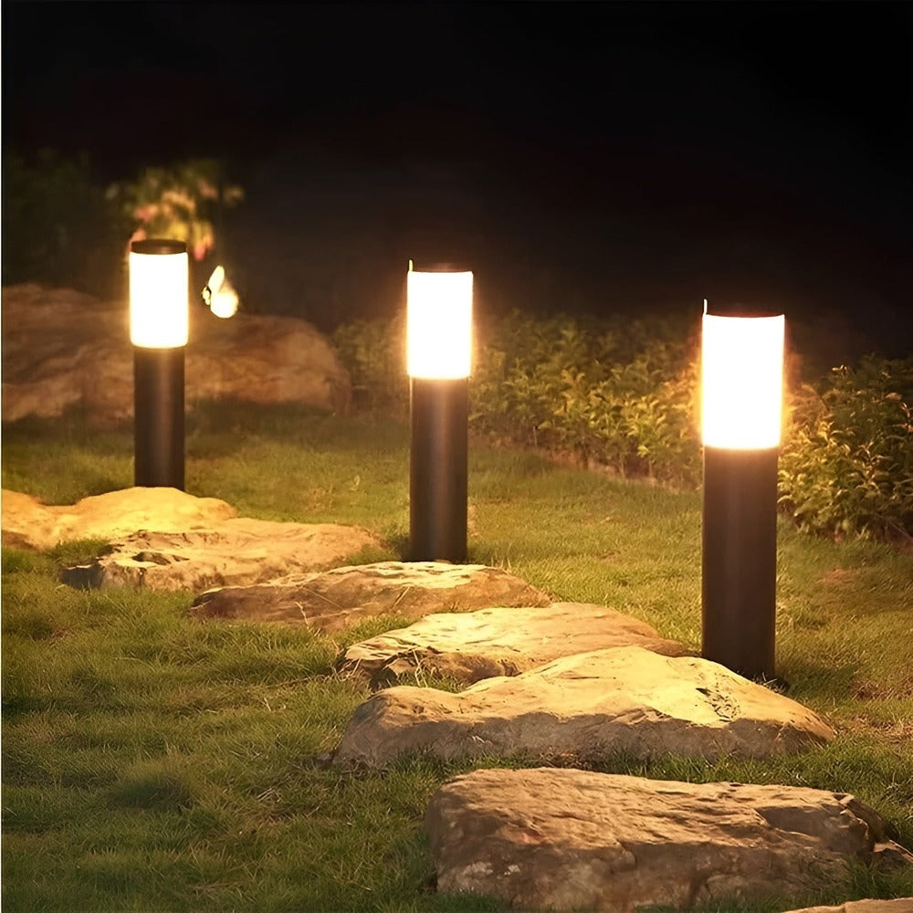 Lampa solarna ogrodowa słupek ze stali nierdzewnej do alejek