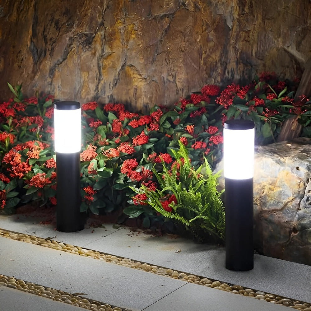 Lampa solarna ogrodowa słupek ze stali nierdzewnej do alejek