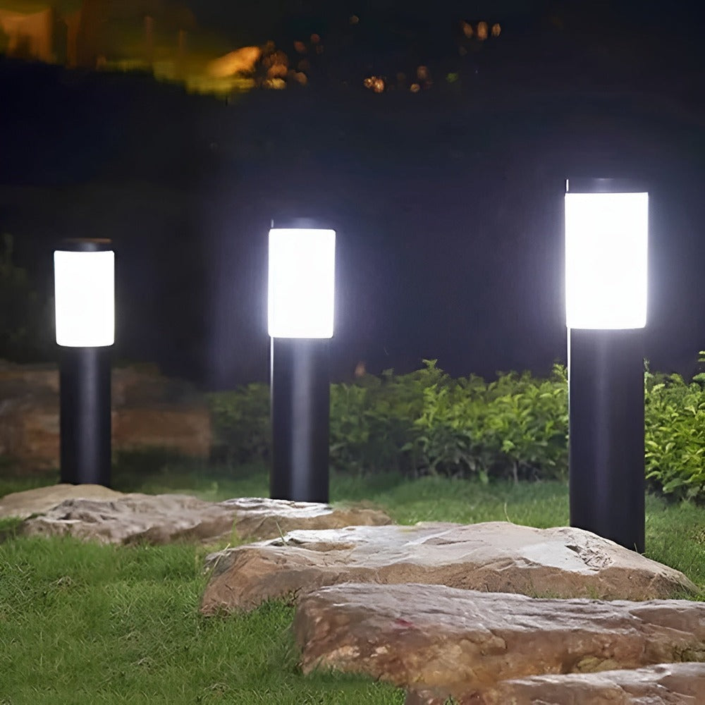 Lampa solarna ogrodowa słupek ze stali nierdzewnej do alejek