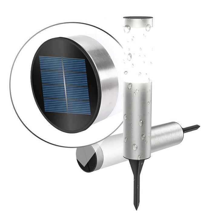 Lampa solarna ogrodowa słupek ze stali nierdzewnej do alejek