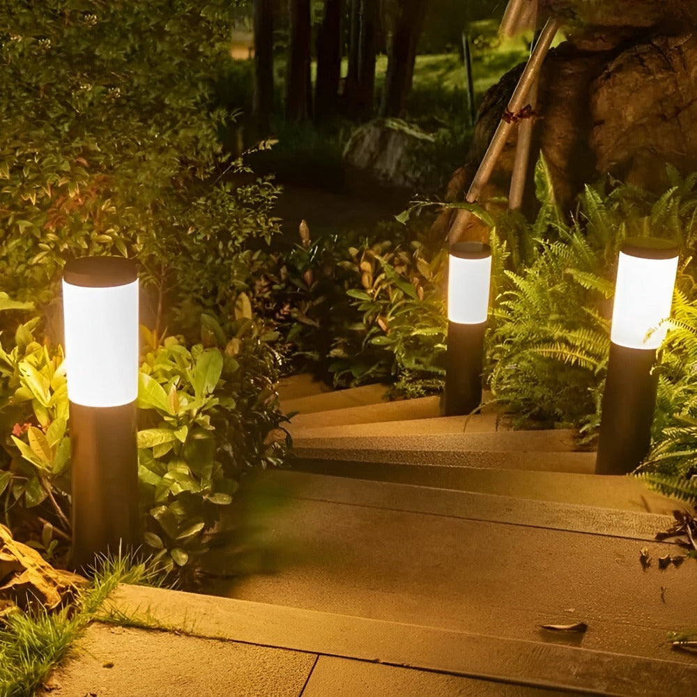 Lampa solarna ogrodowa słupek ze stali nierdzewnej do alejek