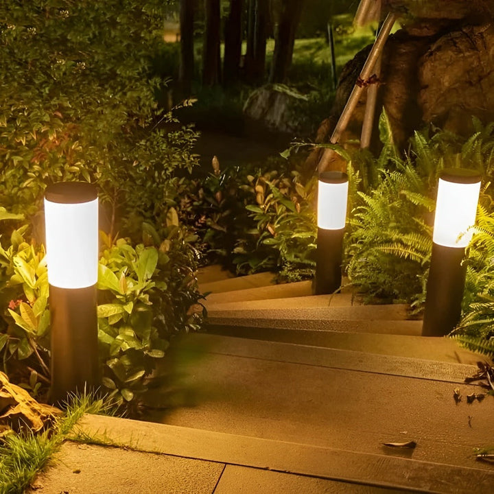 Lampa solarna ogrodowa słupek ze stali nierdzewnej do alejek