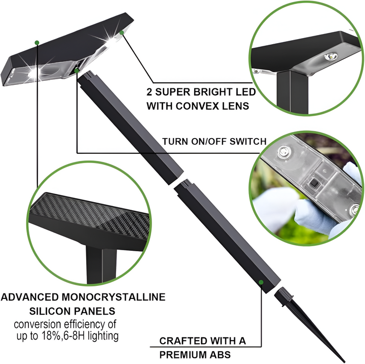 Lampy solarne ogrodowe LED słupki do alejek i podjazdu